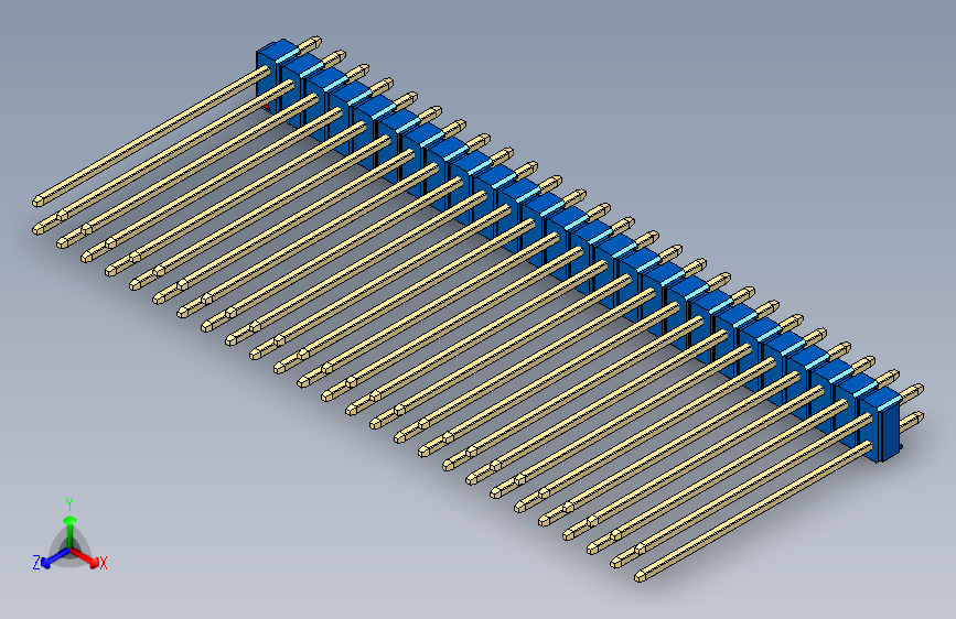 彩色公头100mil（2.54mm）系列-DS1021_blue_2x26p_100mil_Type43_rev1.0