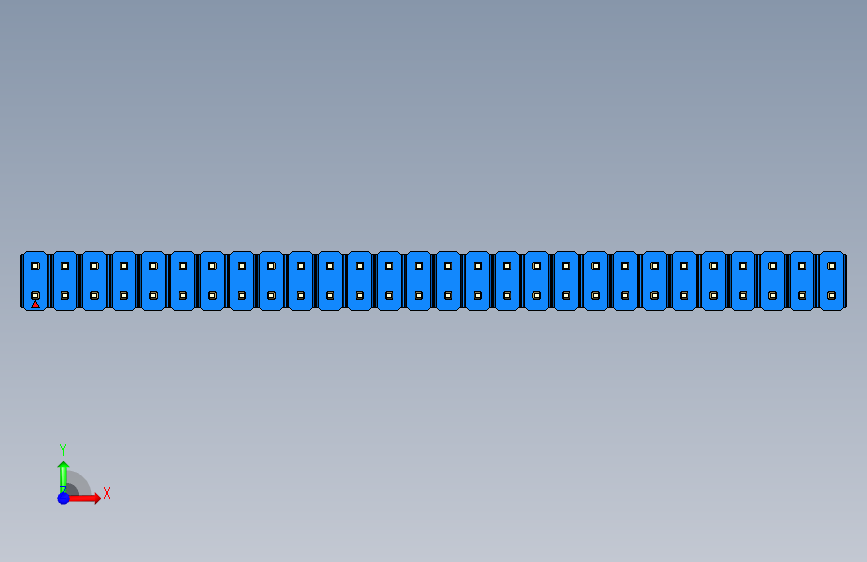 彩色公头100mil(2.54mm)系列-DS1021_blue_2x28p_100mil_Type5_rev1.0 正面视图