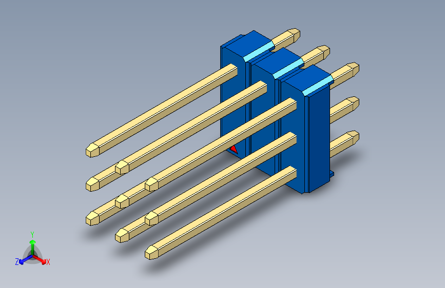 彩色公头100mil（2.54mm）系列-DS1021_blue_3x03p_100mil_Type5_rev1.0