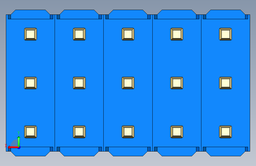 彩色公头100mil(2.54mm)系列-DS1021_blue_3x05p_100mil_Type1_rev1.0 背面视图