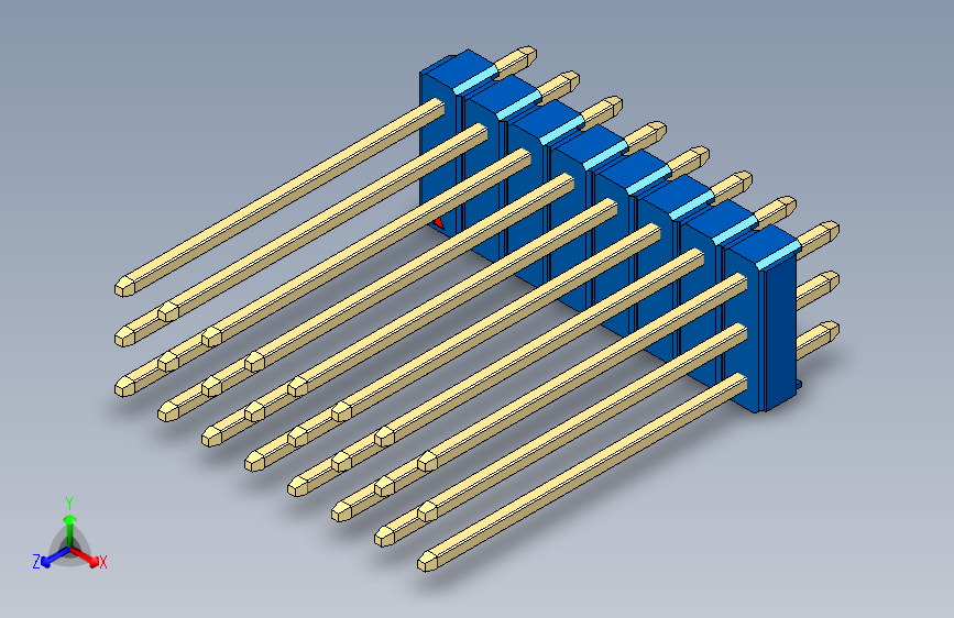 彩色公头100mil（2.54mm）系列-DS1021_blue_3x08p_100mil_Type19_rev1.0