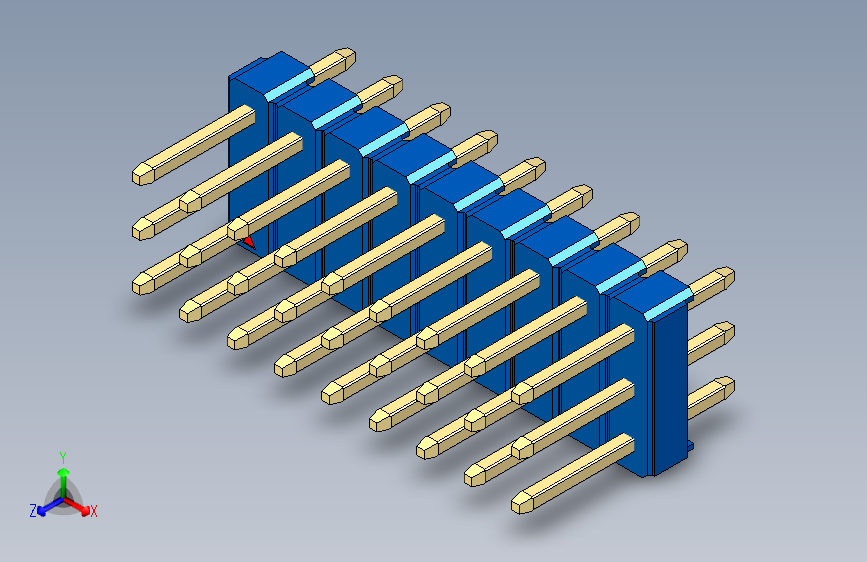 彩色公头100mil（2.54mm）系列-DS1021_blue_3x09p_100mil_Type1_rev1.0