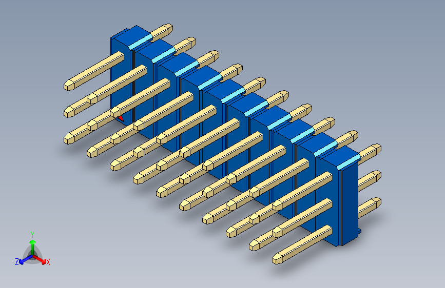 彩色公头100mil（2.54mm）系列-DS1021_blue_3x10p_100mil_Type1_rev1.0