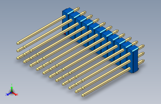 彩色公头100mil（2.54mm）系列-DS1021_blue_3x11p_100mil_Type19_rev1.0