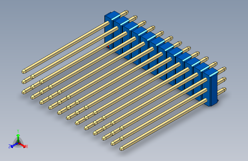 彩色公头100mil(2.54mm)系列-DS1021_blue_3x12p_100mil_Type43_rev1.0