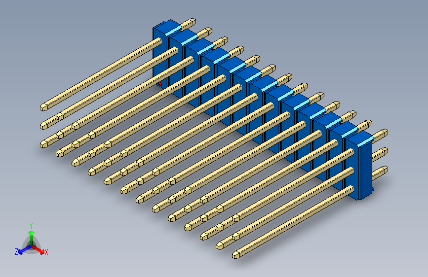 彩色公头100mil（2.54mm）系列-DS1021_blue_3x13p_100mil_Type19_rev1.0