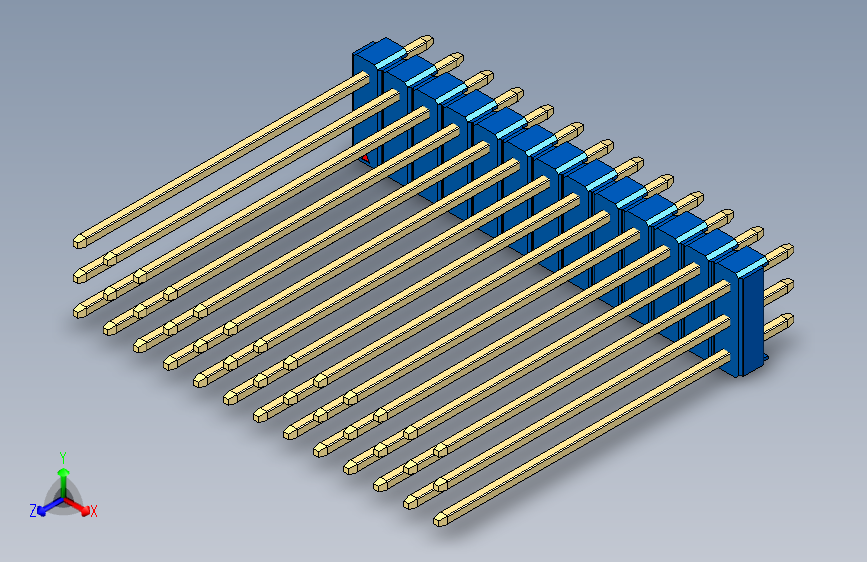 彩色公头100mil（2.54mm）系列-DS1021_blue_3x13p_100mil_Type43_rev1.0