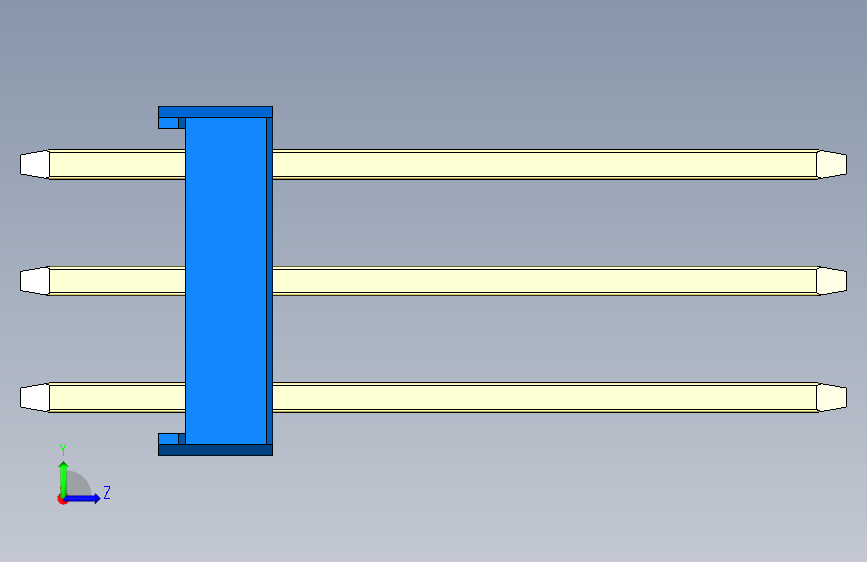 彩色公头100mil(2.54mm)系列-DS1021_blue_3x15p_100mil_Type5_rev1.0 左侧视图
