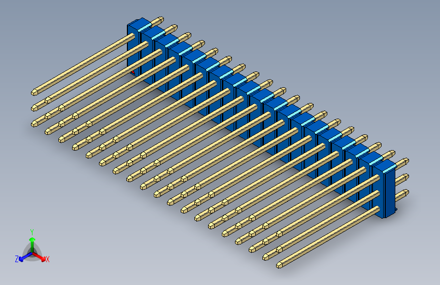 彩色公头100mil（2.54mm）系列-DS1021_blue_3x19p_100mil_Type19_rev1.0