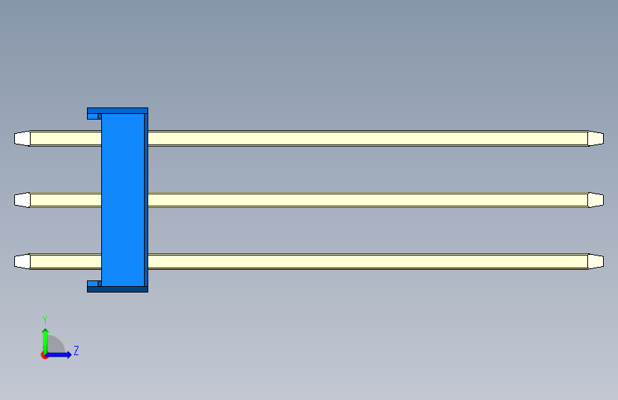 彩色公头100mil(2.54mm)系列-DS1021_blue_3x23p_100mil_Type19_rev1.0 左侧视图