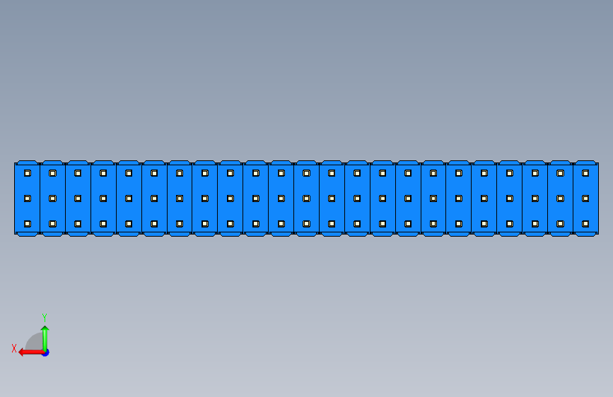 彩色公头100mil(2.54mm)系列-DS1021_blue_3x23p_100mil_Type19_rev1.0 背面视图
