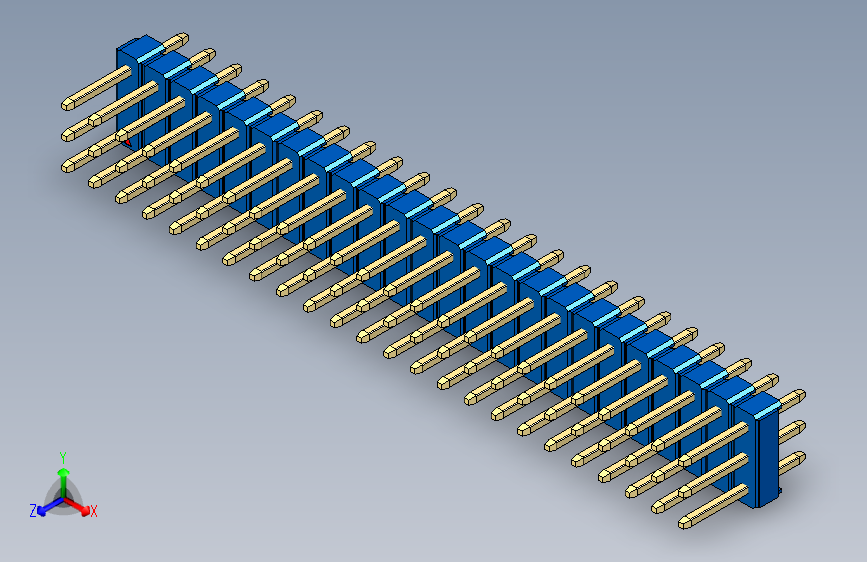 彩色公头100mil(2.54mm)系列-DS1021_blue_3x24p_100mil_Type1_rev1.0