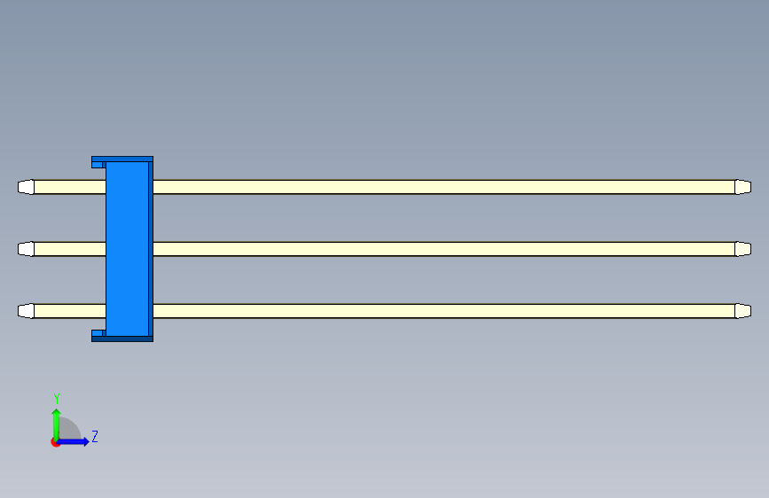 彩色公头100mil(2.54mm)系列-DS1021_blue_3x24p_100mil_Type43_rev1.0 左侧视图