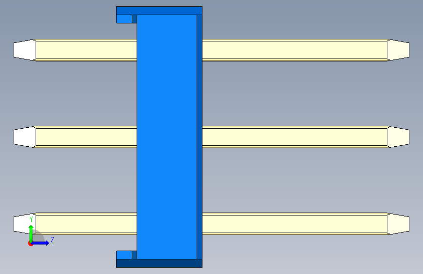 彩色公头100mil(2.54mm)系列-DS1021_blue_3x25p_100mil_Type1_rev1.0 左侧视图