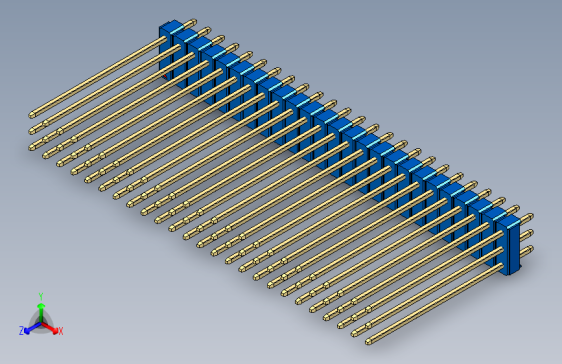彩色公头100mil(2.54mm)系列-DS1021_blue_3x25p_100mil_Type43_rev1.0