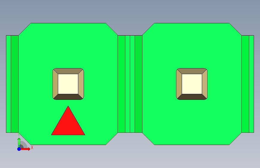 彩色公头100mil(2.54mm)系列-DS1021_green_1x02p_100mil_Type43_rev1.0 正面视图