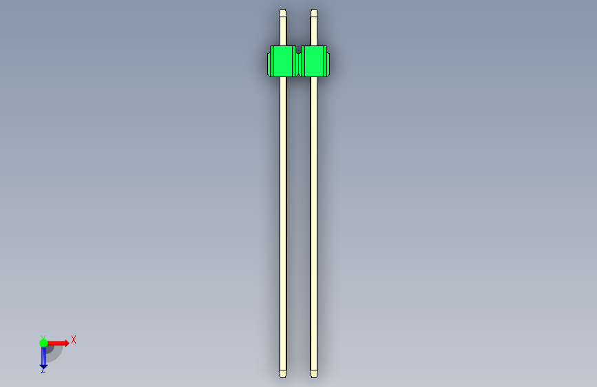 彩色公头100mil(2.54mm)系列-DS1021_green_1x02p_100mil_Type43_rev1.0 俯视图