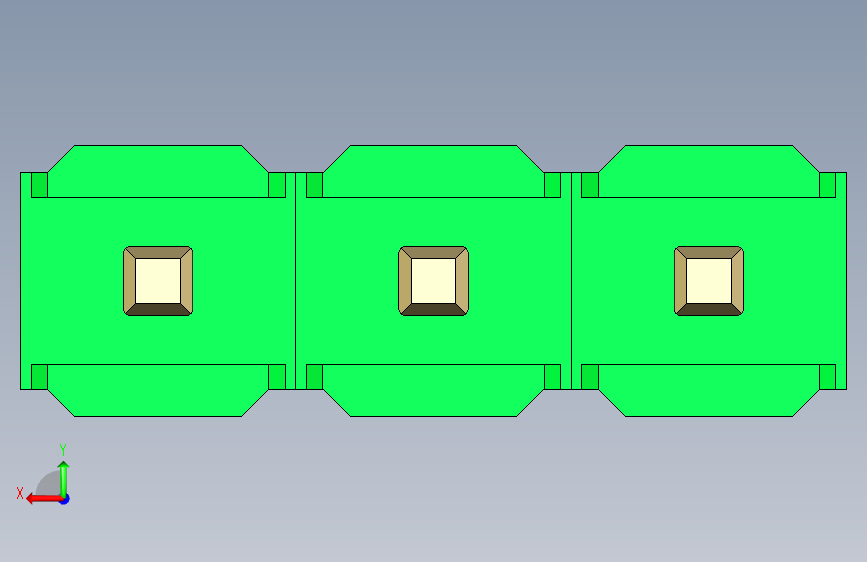 彩色公头100mil(2.54mm)系列-DS1021_green_1x03p_100mil_Type19_rev1.0 背面视图