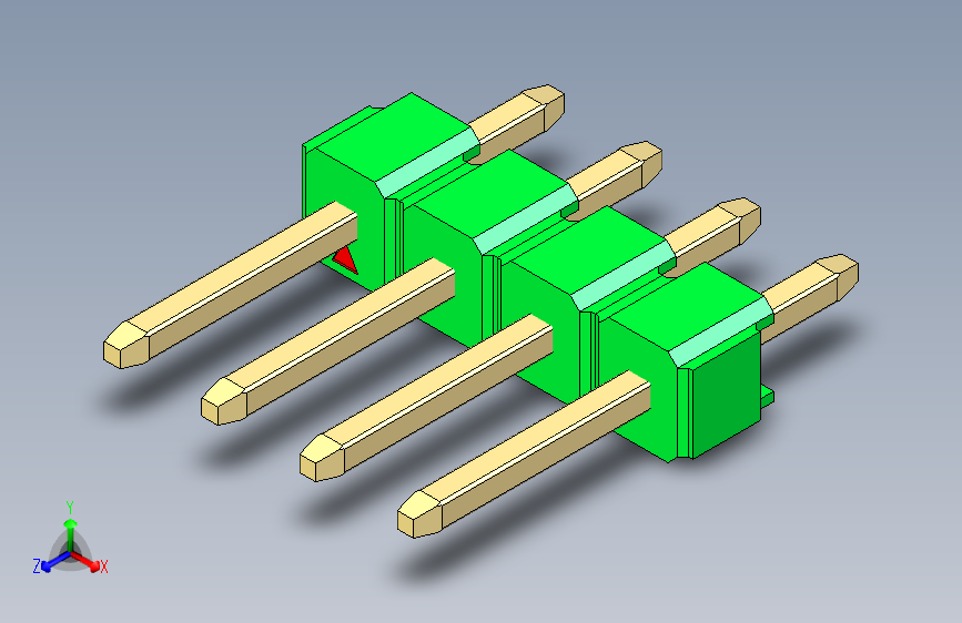彩色公头100mil(2.54mm)系列-DS1021_green_1x04p_100mil_Type1_rev1.0
