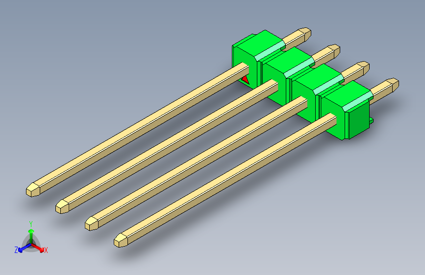 彩色公头100mil（2.54mm）系列-DS1021_green_1x04p_100mil_Type19_rev1.0