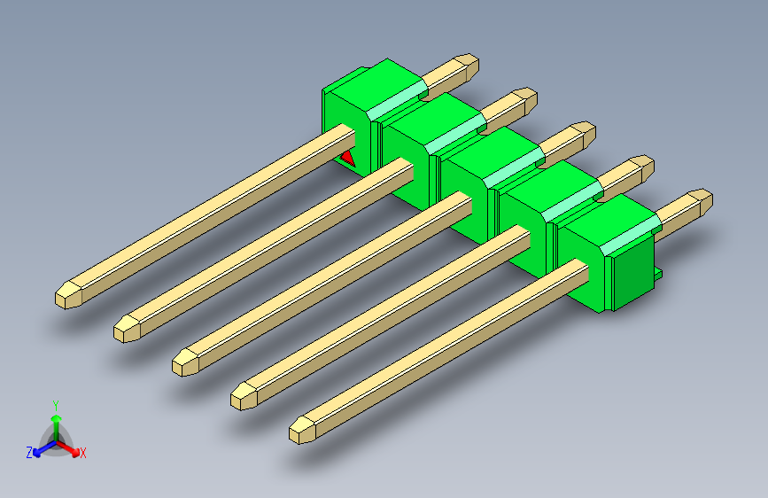 彩色公头100mil（2.54mm）系列-DS1021_green_1x05p_100mil_Type5_rev1.0