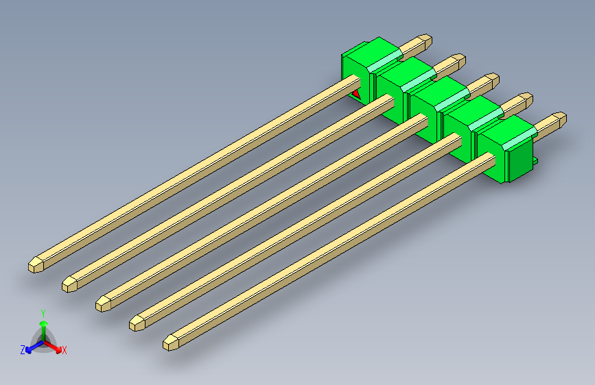 彩色公头100mil（2.54mm）系列-DS1021_green_1x05p_100mil_Type43_rev1.0
