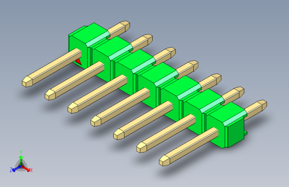 彩色公头100mil(2.54mm)系列-DS1021_green_1x07p_100mil_Type1_rev1.0