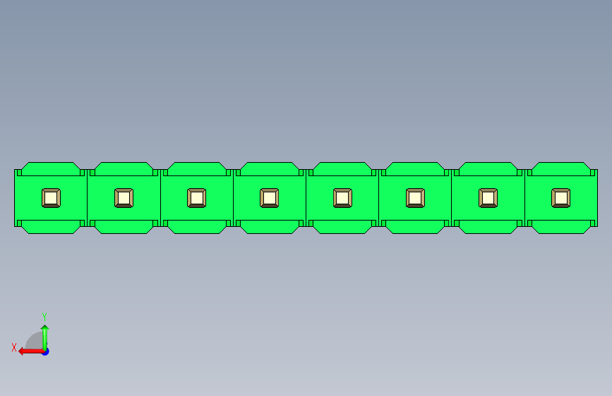 彩色公头100mil(2.54mm)系列-DS1021_green_1x08p_100mil_Type19_rev1.0 背面视图