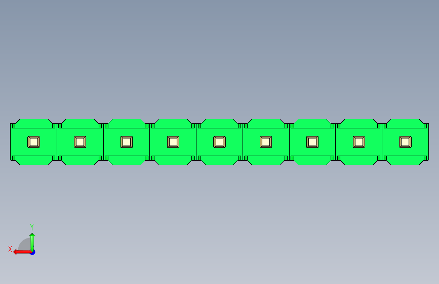 彩色公头100mil(2.54mm)系列-DS1021_green_1x09p_100mil_Type5_rev1.0 背面视图