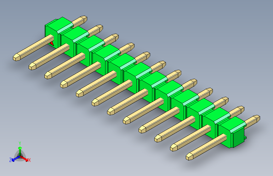彩色公头100mil（2.54mm）系列-DS1021_green_1x12p_100mil_Type1_rev1.0