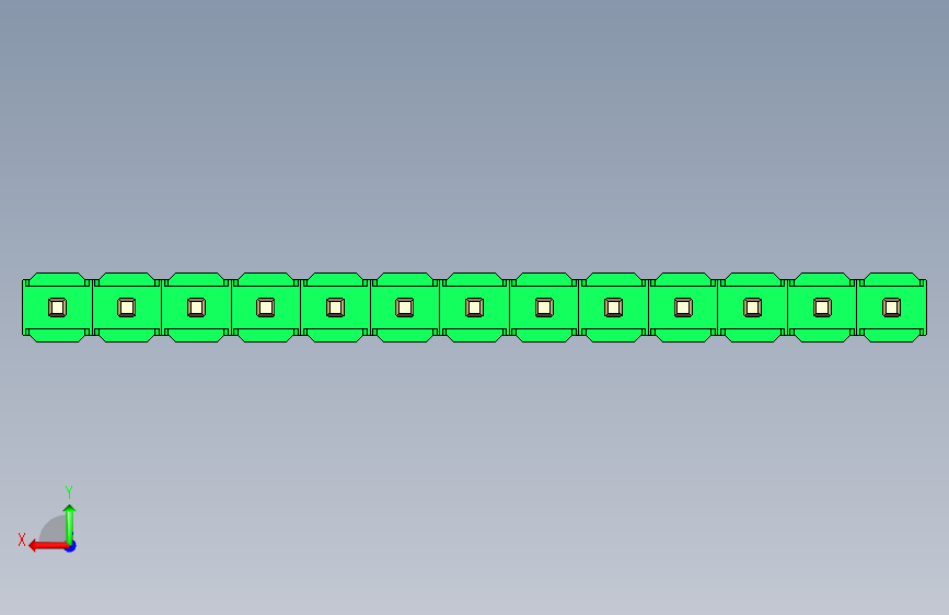 彩色公头100mil(2.54mm)系列-DS1021_green_1x13p_100mil_Type43_rev1.0 背面视图