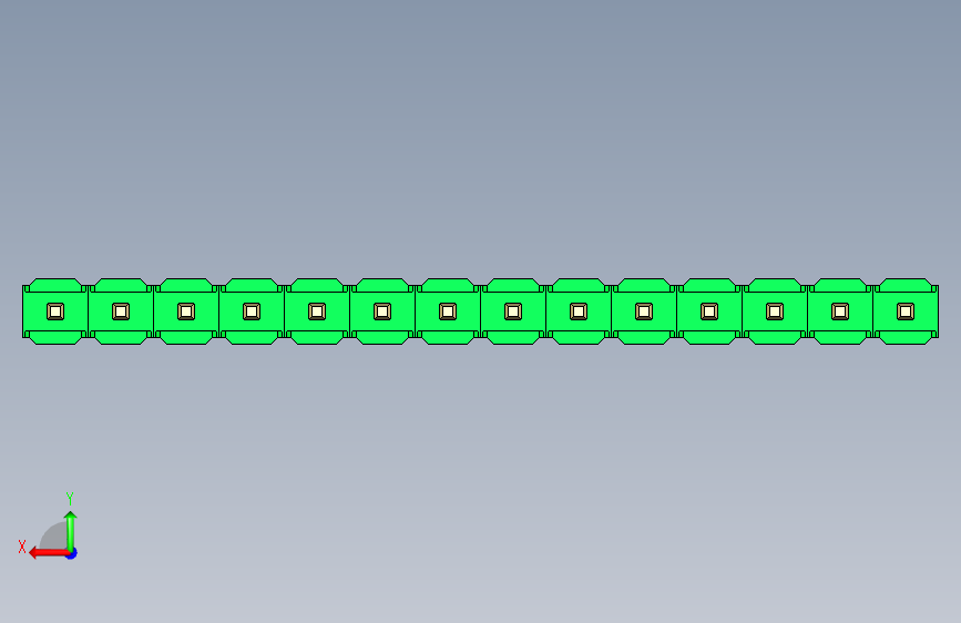 彩色公头100mil(2.54mm)系列-DS1021_green_1x14p_100mil_Type43_rev1.0 背面视图