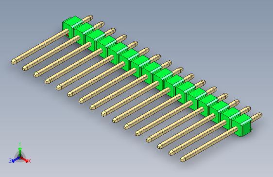 彩色公头100mil（2.54mm）系列-DS1021_green_1x16p_100mil_Type5_rev1.0