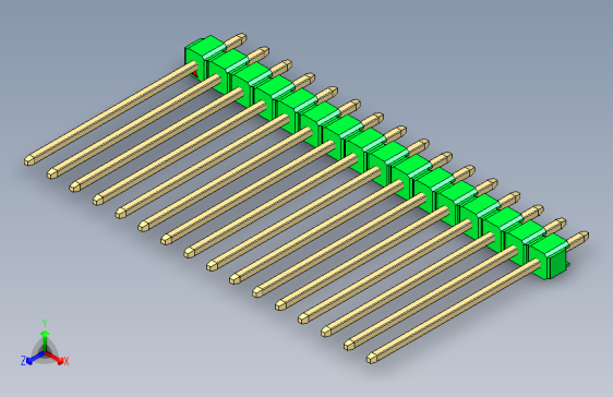 彩色公头100mil（2.54mm）系列-DS1021_green_1x16p_100mil_Type19_rev1.0