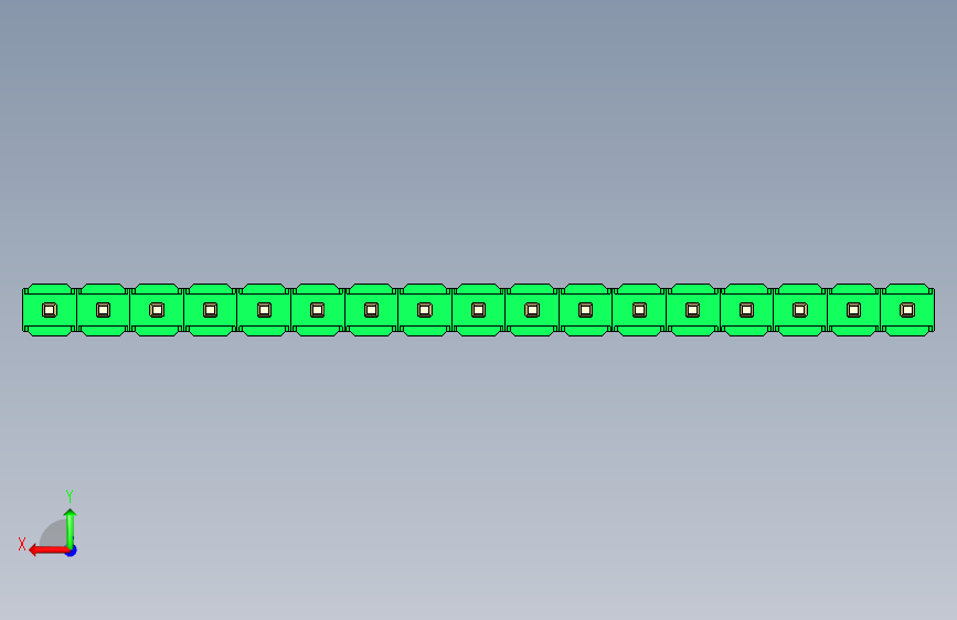 彩色公头100mil(2.54mm)系列-DS1021_green_1x17p_100mil_Type5_rev1.0 背面视图