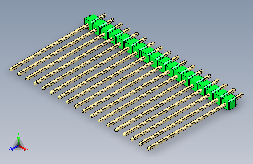 彩色公头100mil（2.54mm）系列-DS1021_green_1x18p_100mil_Type43_rev1.0