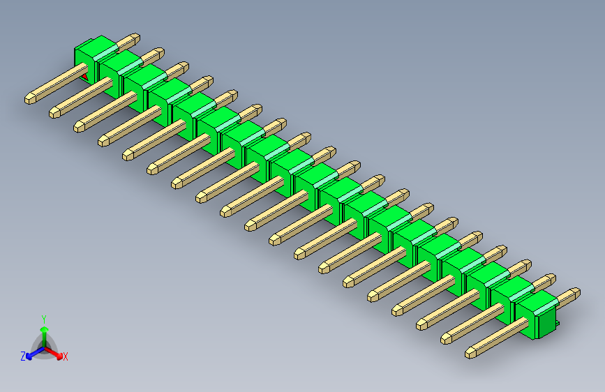 彩色公头100mil（2.54mm）系列-DS1021_green_1x19p_100mil_Type1_rev1.0