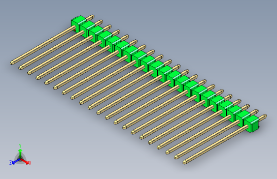 彩色公头100mil（2.54mm）系列-DS1021_green_1x21p_100mil_Type19_rev1.0