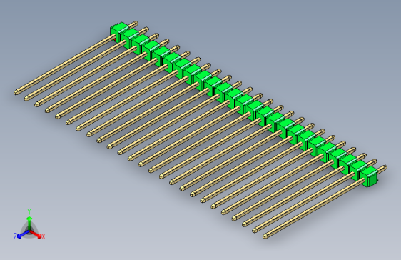 彩色公头100mil（2.54mm）系列-DS1021_green_1x25p_100mil_Type43_rev1.0