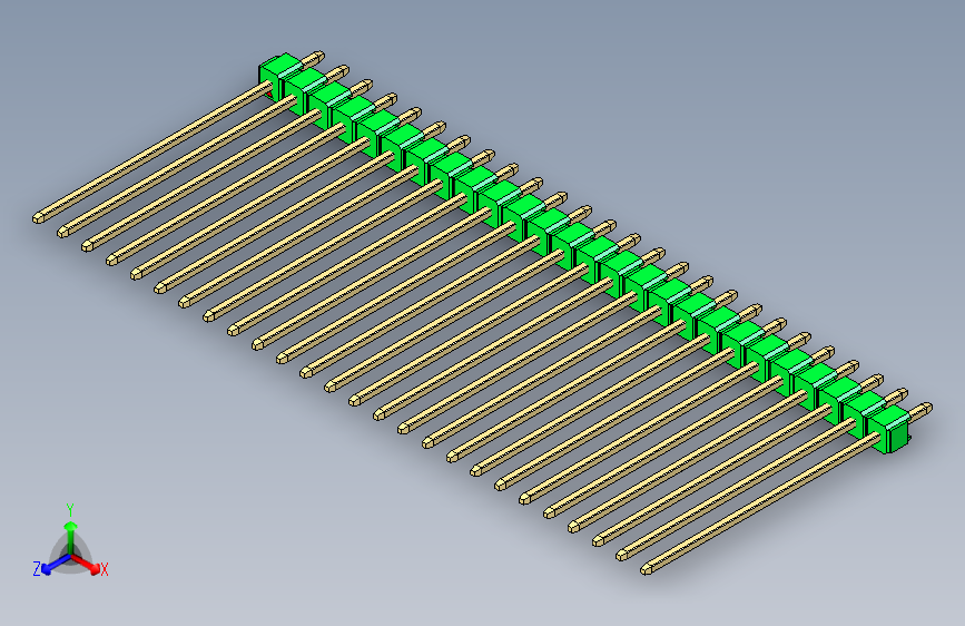 彩色公头100mil（2.54mm）系列-DS1021_green_1x26p_100mil_Type43_rev1.0