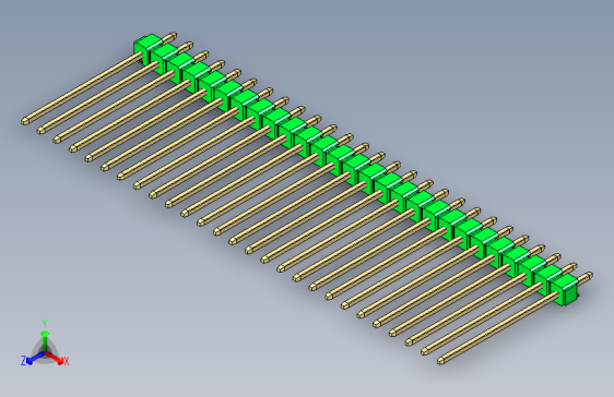 彩色公头100mil（2.54mm）系列-DS1021_green_1x27p_100mil_Type19_rev1.0