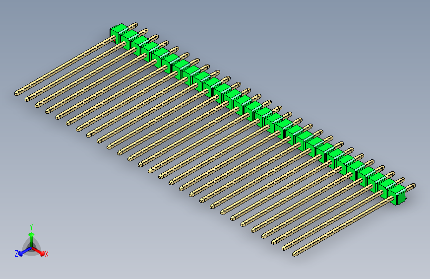 彩色公头100mil（2.54mm）系列-DS1021_green_1x28p_100mil_Type43_rev1.0
