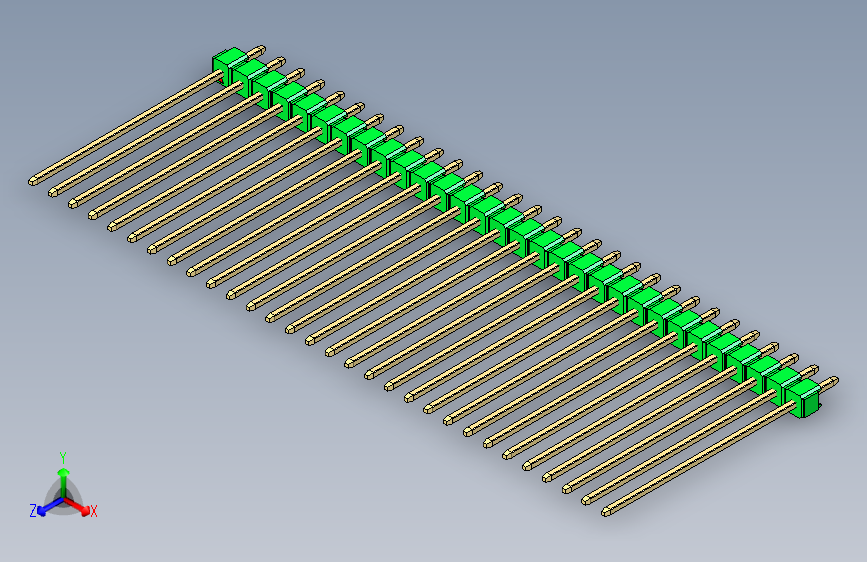 彩色公头100mil（2.54mm）系列-DS1021_green_1x30p_100mil_Type43_rev1.0