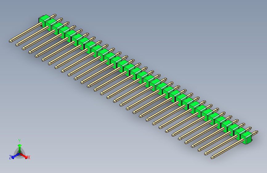 彩色公头100mil（2.54mm）系列-DS1021_green_1x32p_100mil_Type5_rev1.0
