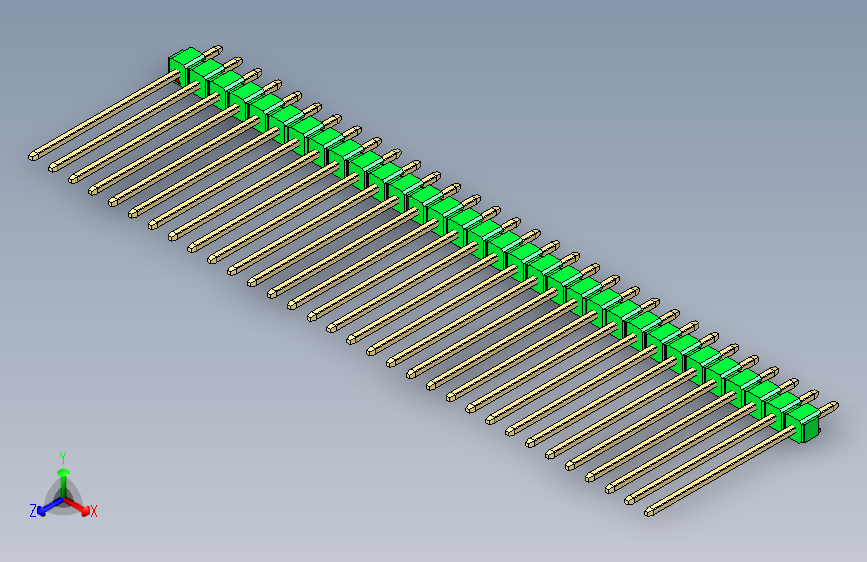 彩色公头100mil（2.54mm）系列-DS1021_green_1x32p_100mil_Type19_rev1.0