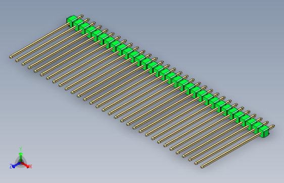 彩色公头100mil（2.54mm）系列-DS1021_green_1x32p_100mil_Type43_rev1.0