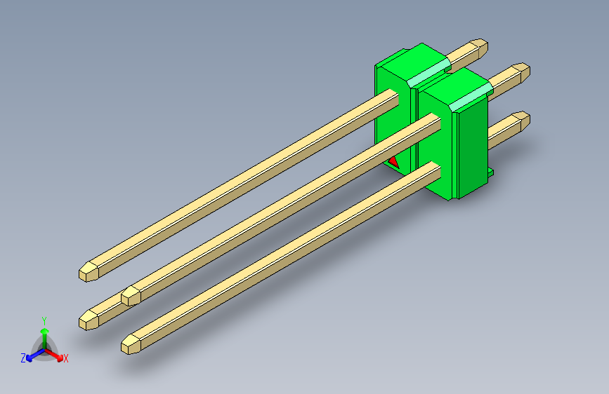彩色公头100mil(2.54mm)系列-DS1021_green_2x02p_100mil_Type19_rev1.0