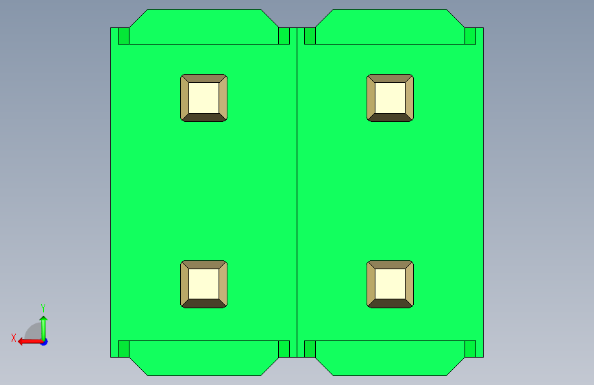 彩色公头100mil（2.54mm）系列-DS1021_green_2x02p_100mil_Type19_rev1.0_STEP_模型图纸 ...