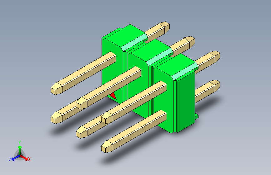 彩色公头100mil(2.54mm)系列-DS1021_green_2x03p_100mil_Type1_rev1.0
