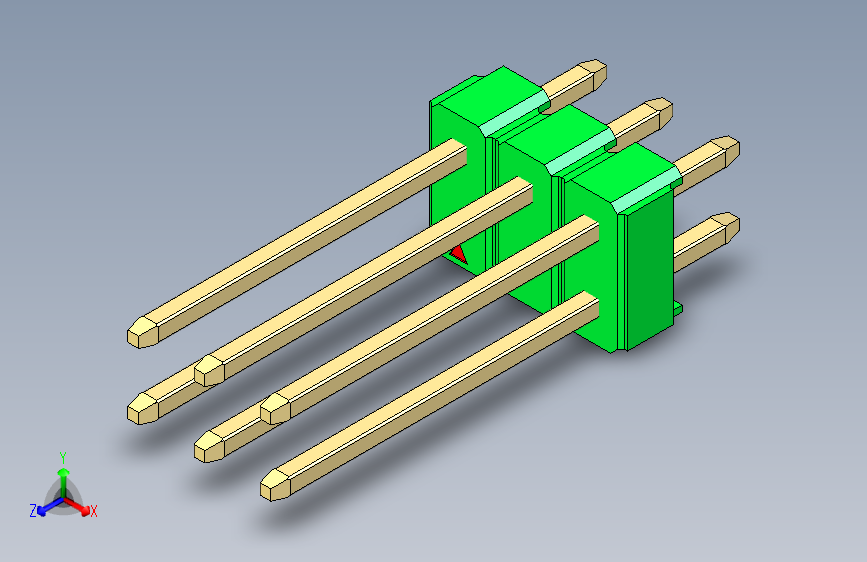 彩色公头100mil（2.54mm）系列-DS1021_green_2x03p_100mil_Type5_rev1.0